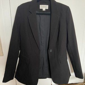 Glassons Relaxed Button Front Blazer (Black)